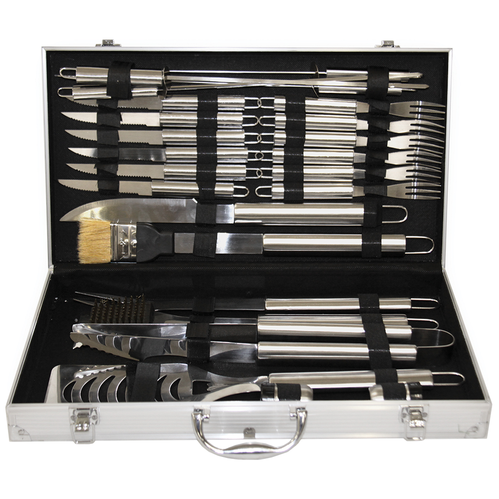 (image for) Masport Genuine Deluxe 24 Piece Stainless Steel Barbecue Set 551669